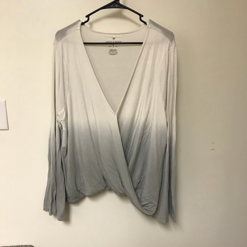 American Eagle Soft N Sexy Long Sleeve Wrap Top